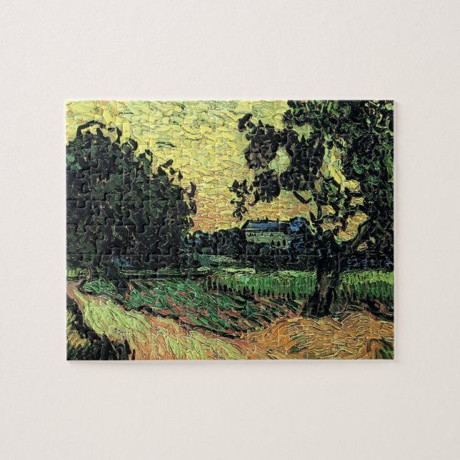 Landskap w Chateau of Auvers av Vincent van Gogh Pussel (Horisontell)