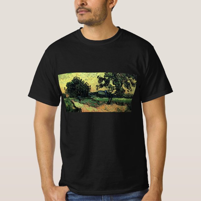 Landskap w Chateau of Auvers av Vincent van Gogh T Shirt (Framsida)