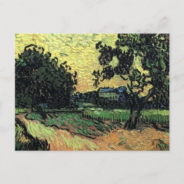 Landskap w Chateau of Auvers av Vincent van Gogh Vykort (Framsida)