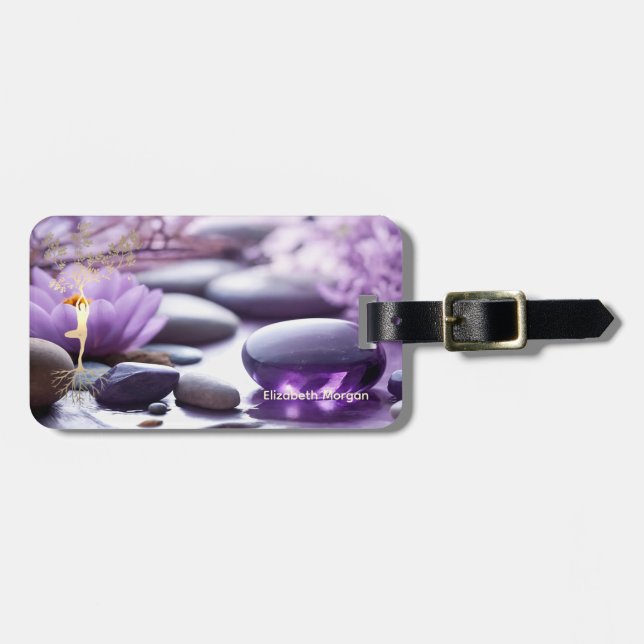 Landskap, Zen stenar Lotus Violett Bagagebricka (Horisontell Framsida)
