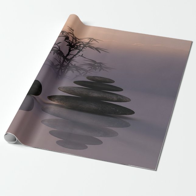 Landskap, Zenstenar, Bambu Presentpapper (Utrullad)