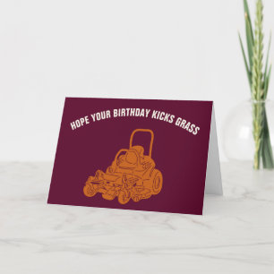 Landskapare Funny Gräsmatta Mower Birthday Kort