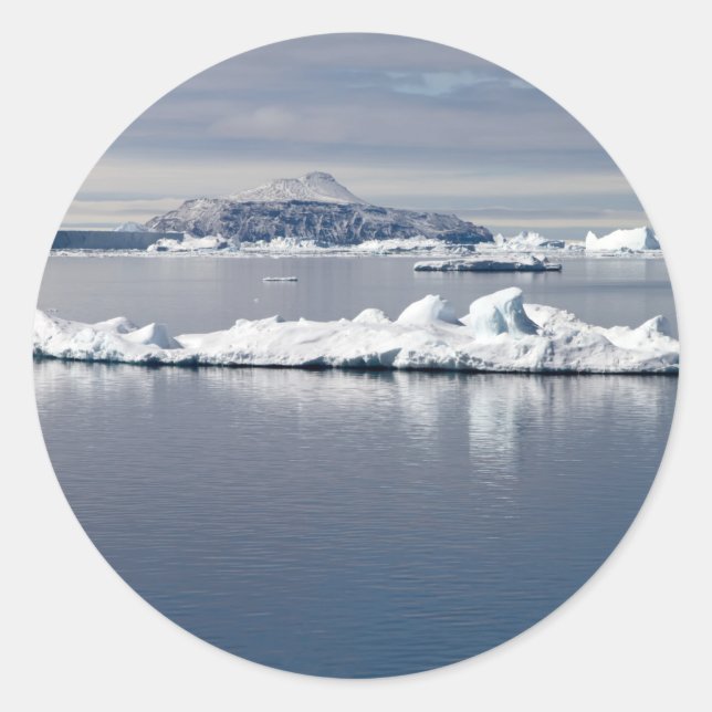Landskapet Antarctica Runt Klistermärke (Framsida)