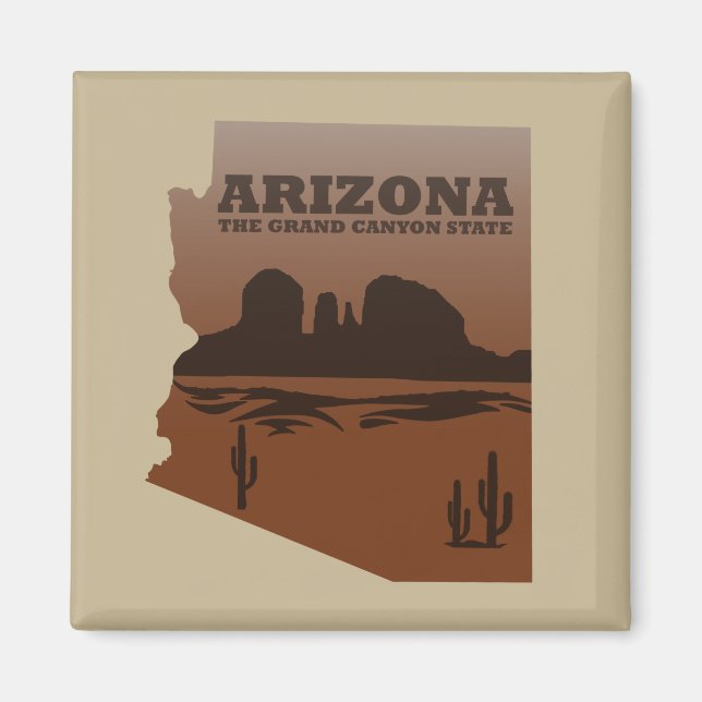 Landskapet Arizona karta Grand Canyon Magnet (Framsidan)