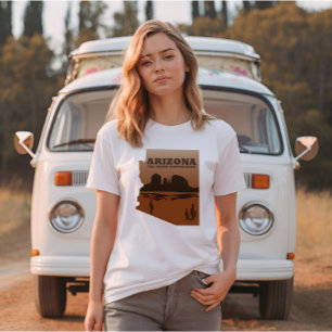 Landskapet Arizona karta Grand Canyon T Shirt