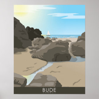 Landskapet Bude Cornwall Poster