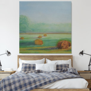 Landskapet elegant land backe med betesmark canvastryck
