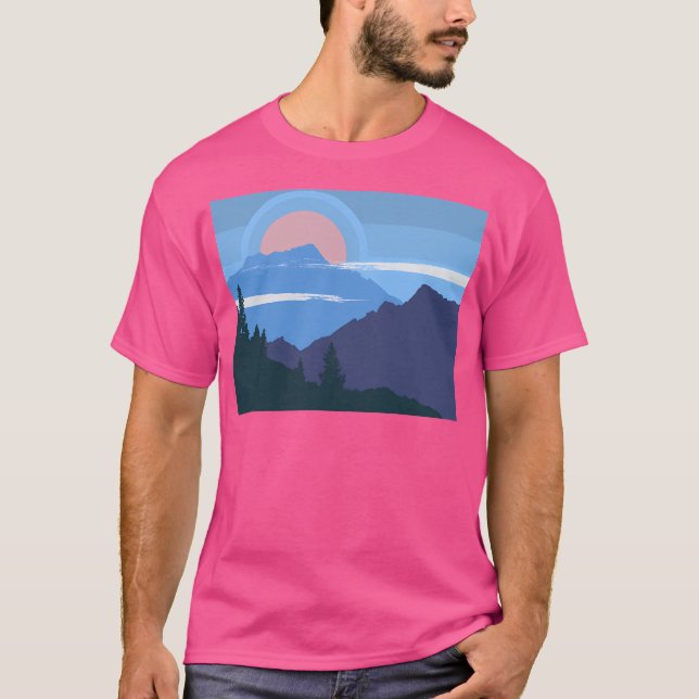 Landskapet i de aktiva bergen t shirt (Framsida)