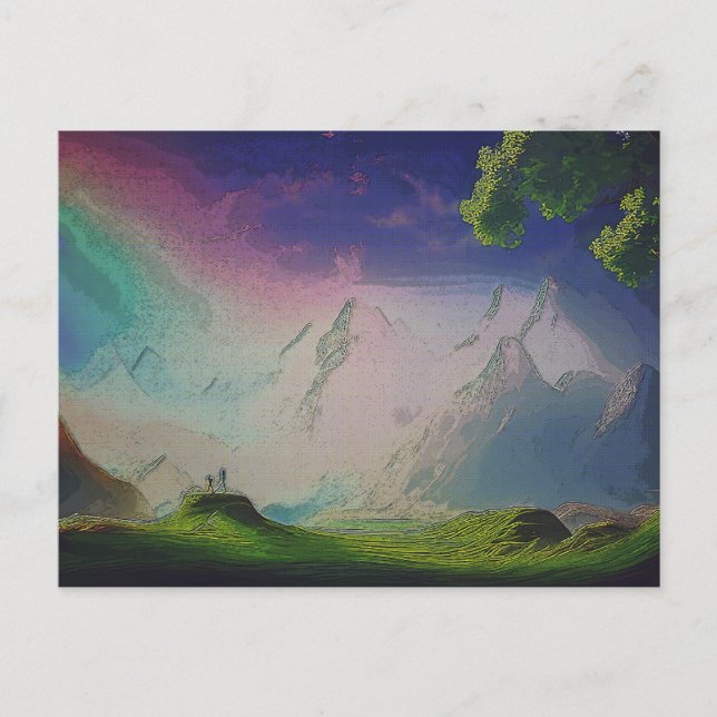 Landskapet i en främmande värld vykort (Framsida)