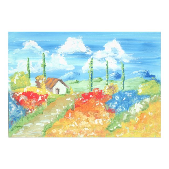 Landskapet i Tuscany Fototryck (Framsidan)