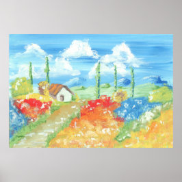 Landskapet i Tuscany Poster