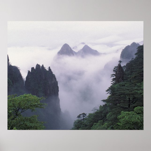 Landskapet Mt. Huangshan (Gult Mountain) i Poster (Framsidan)