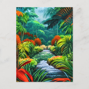 Landskapet Porträtt i en jungle Vykort