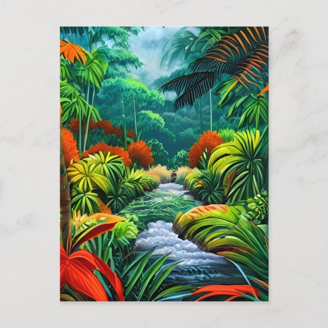 Landskapet Porträtt i en jungle Vykort (Framsida)