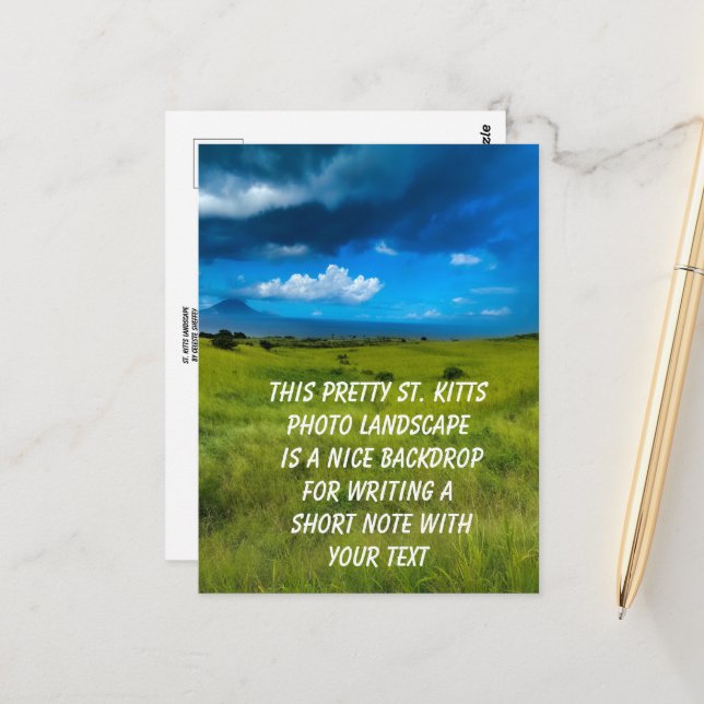 Landskapet Saint Kitts Vykort (Fram/Back In Situ)