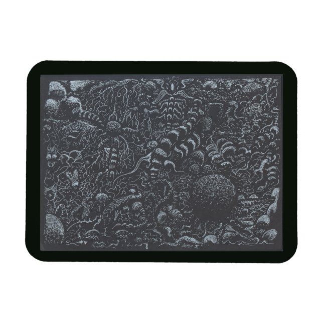 Landskapet silver i bläck magnet (Horisontell)