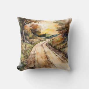 Landskapet Sunset Land Road Kudde