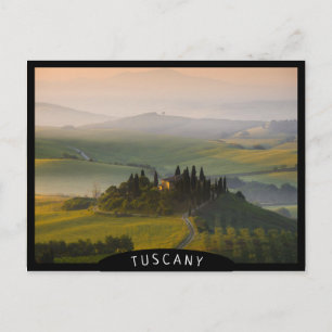 Landskapet Toscana backe vid soluppgången Vykort