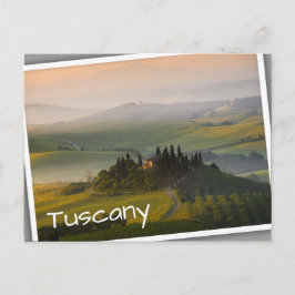 Landskapet Toscana backe vid soluppgången Vykort