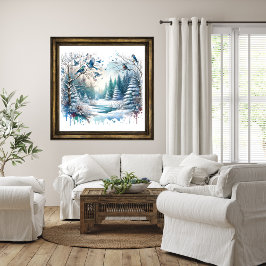 Landskapet Winter Forest Snö Poster