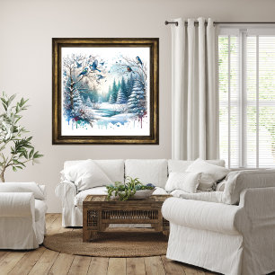 Landskapet Winter Forest Snö Poster
