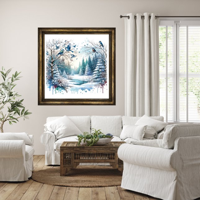 Landskapet Winter Forest Snö Poster (Winter Forest Snow Landscape Poster 1)