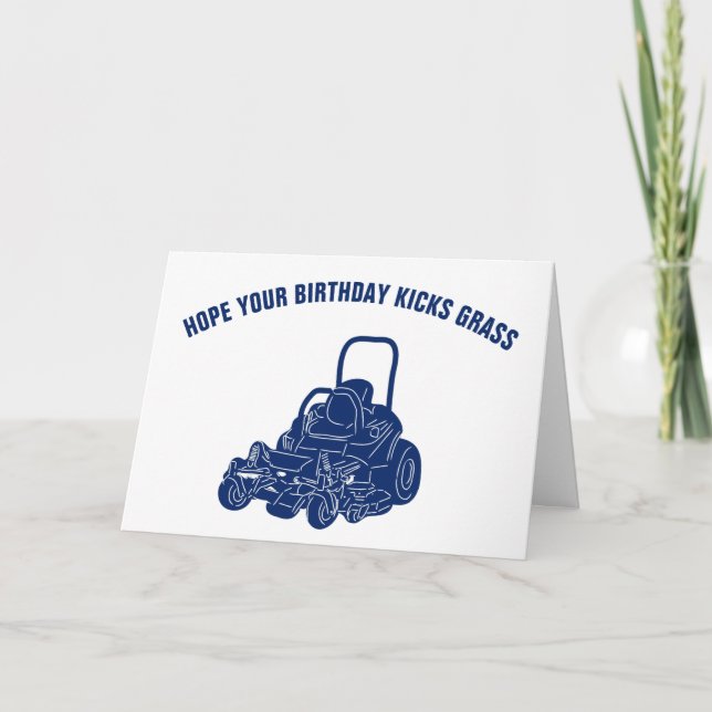 Landskapets fina Gräsmatta Mower Birthday Kort (Framsida)