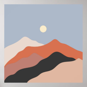 Landskapets mitt århundrade illustrationer,minimal poster