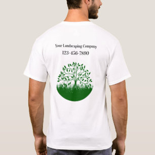 Landskapning av Gräsmatta Business Logotyp Work T Shirt