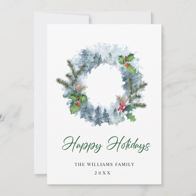 Landskaps Krans Jul Julbär Hälsning Julkort (Framsida)