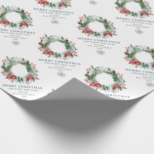 Landskaps Krans Julbär Tall Skog Jul Presentpapper