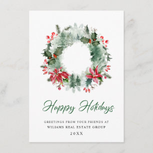 Landskaps Krans Julgran Holly Bär Tall Skog Jul Julkort