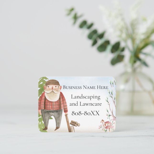 Landskaps- och Lawncare Illustration Visitkort (Stående Fram)