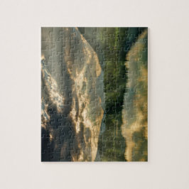 Landskaps Sjö, Berg, Reflektioner & Himmel Pussel