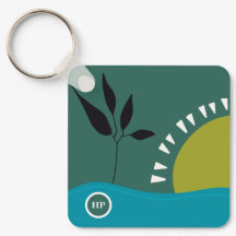 Landskapsabstrakt modern konst sol hav träd