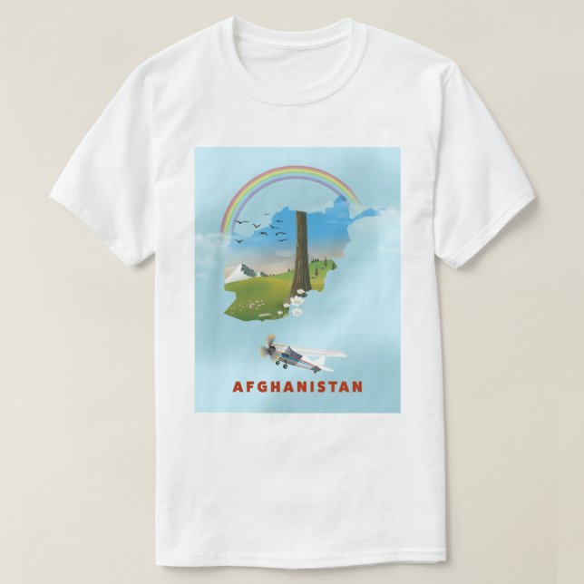 Landskapsaffisch för Karta i Afghanistan T Shirt (Design framsida)