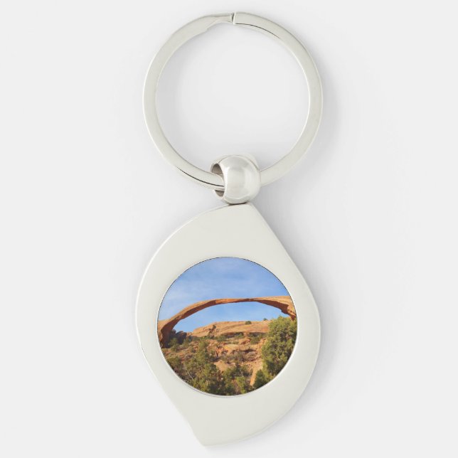 Landskapsbåge i Arches National Park Swirl Silverfärgad Nyckelring (Framsidan)