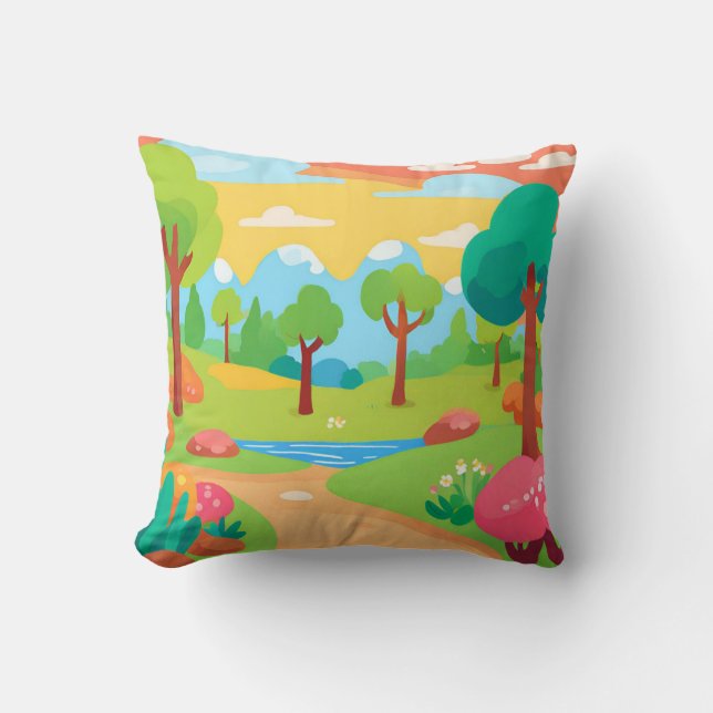 Landskapsbild med träd kudde (Framsida)