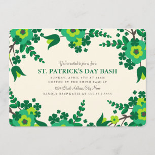 Landskapsblommor St. Patrick's Day-inbjudan Inbjudningar
