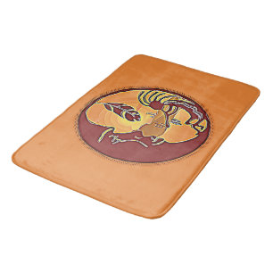 Landskapsbutton - Kokopelli Moon Feather 1 Badrumsmatta