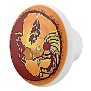 Landskapsbutton - Kokopelli Moon Feather 1 Knopp