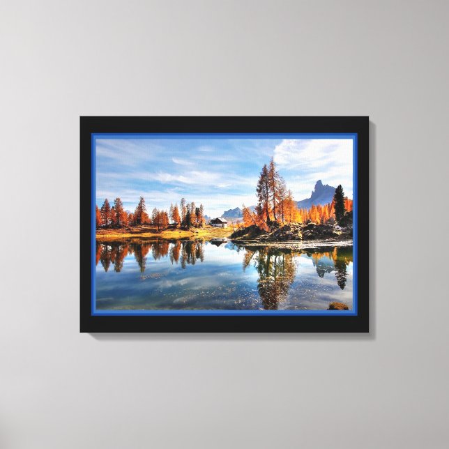 Landskapsflod på hösten Canvastryck (Framsida)