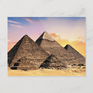 Landskapsfoto av egyptiska pyramider vykort
