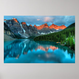 Landskapsfoto för Scenberget och Sjö Poster