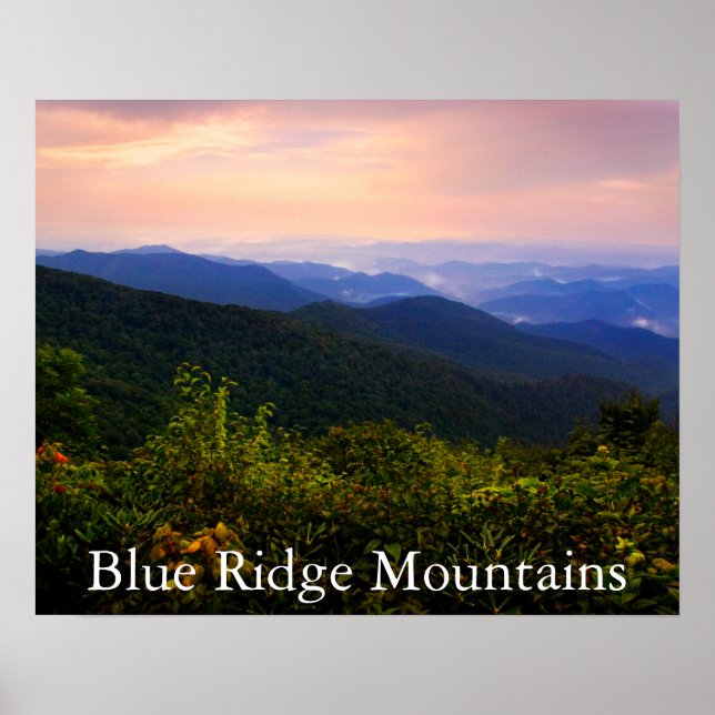 Landskapsfoto för Scenia Blue Ridge Mountains Poster (Framsidan)