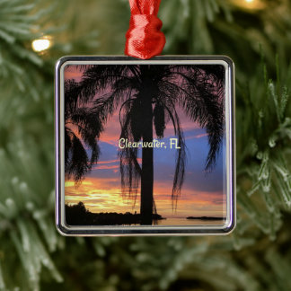 Landskapsfoto från Clearwater, Florida Julgransprydnad Metall