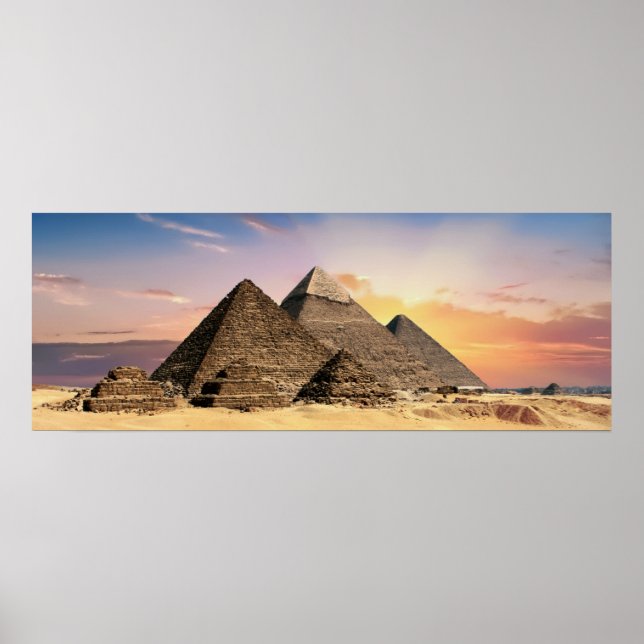 Landskapsfoto: Giza Pyramid Complex-Egypten Poster (Framsidan)