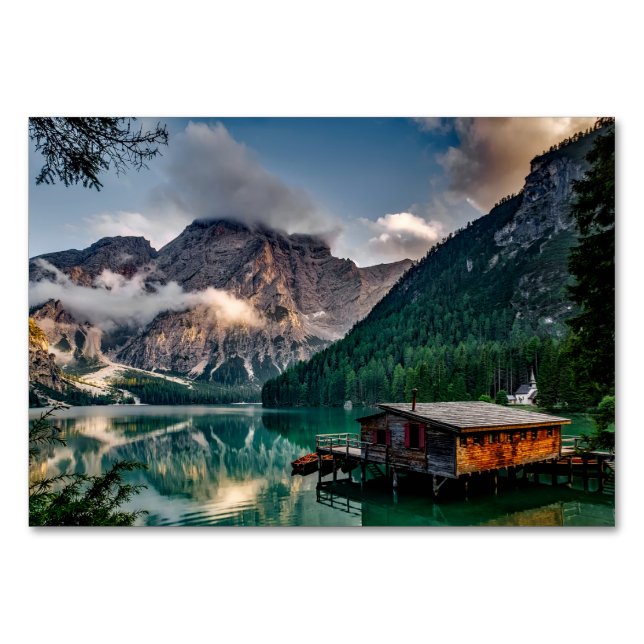 Landskapsfoto i italienska bergen Sjö Bordsnummer (Framsidan)