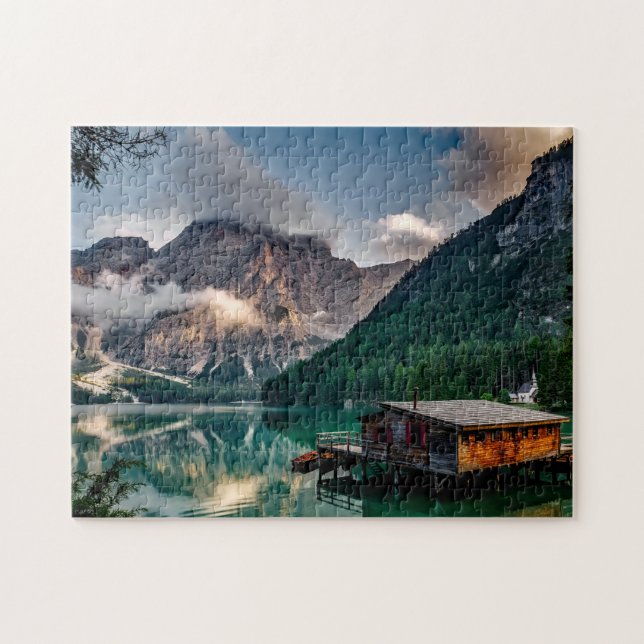 Landskapsfoto i italienska bergen Sjö Pussel (Horisontell)