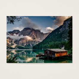 Landskapsfoto i italienska bergen Sjö Visitkort